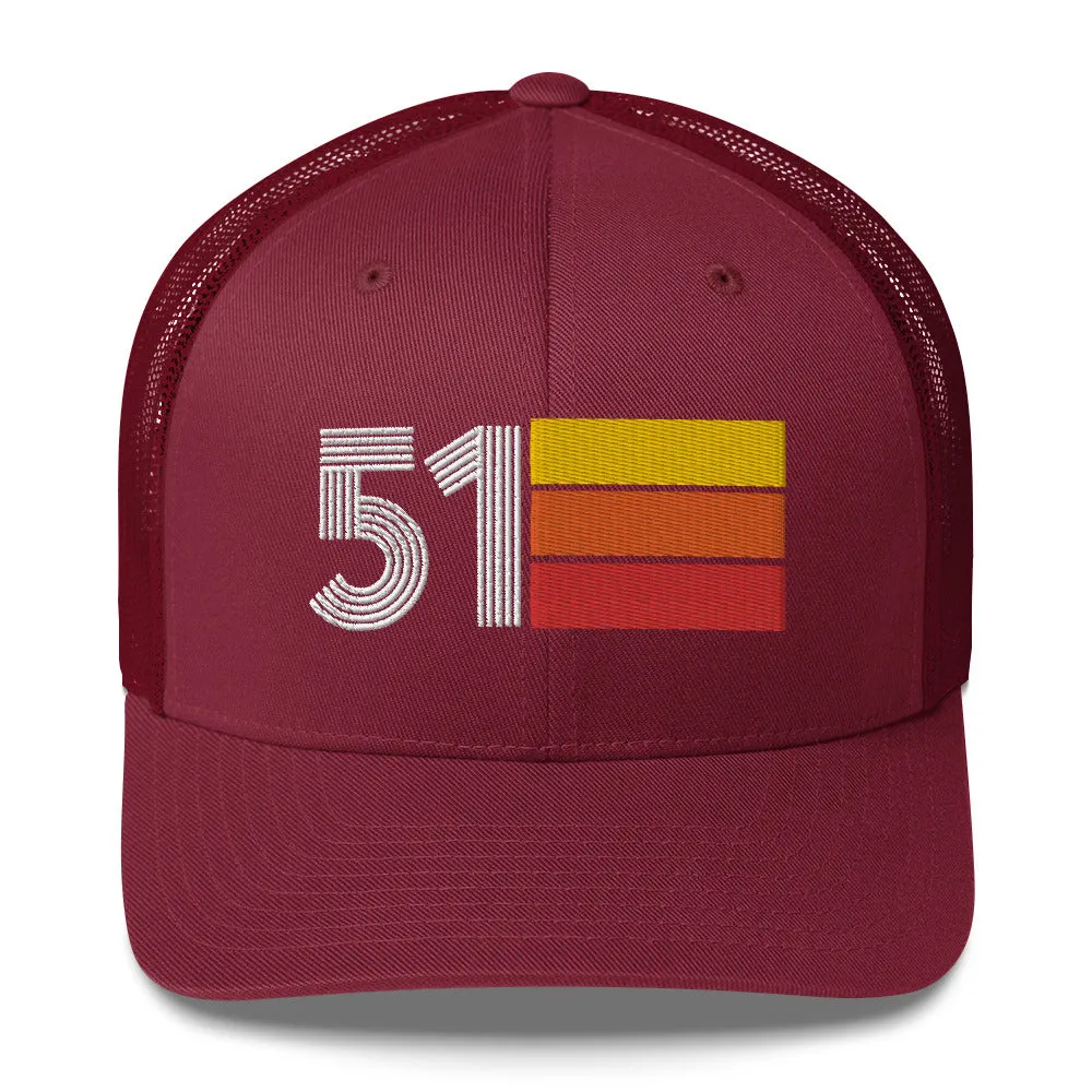 51 Number 1951 Birthday Retro Trucker Hat