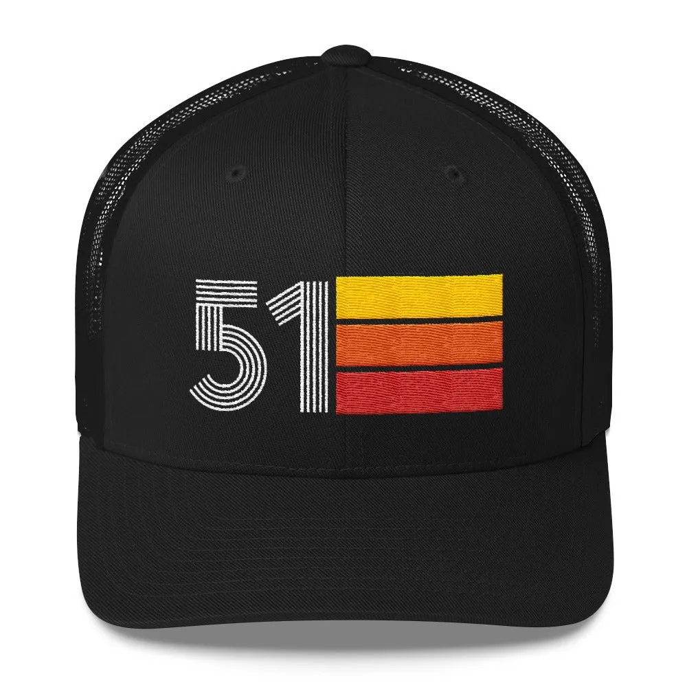 51 Number 1951 Birthday Retro Trucker Hat