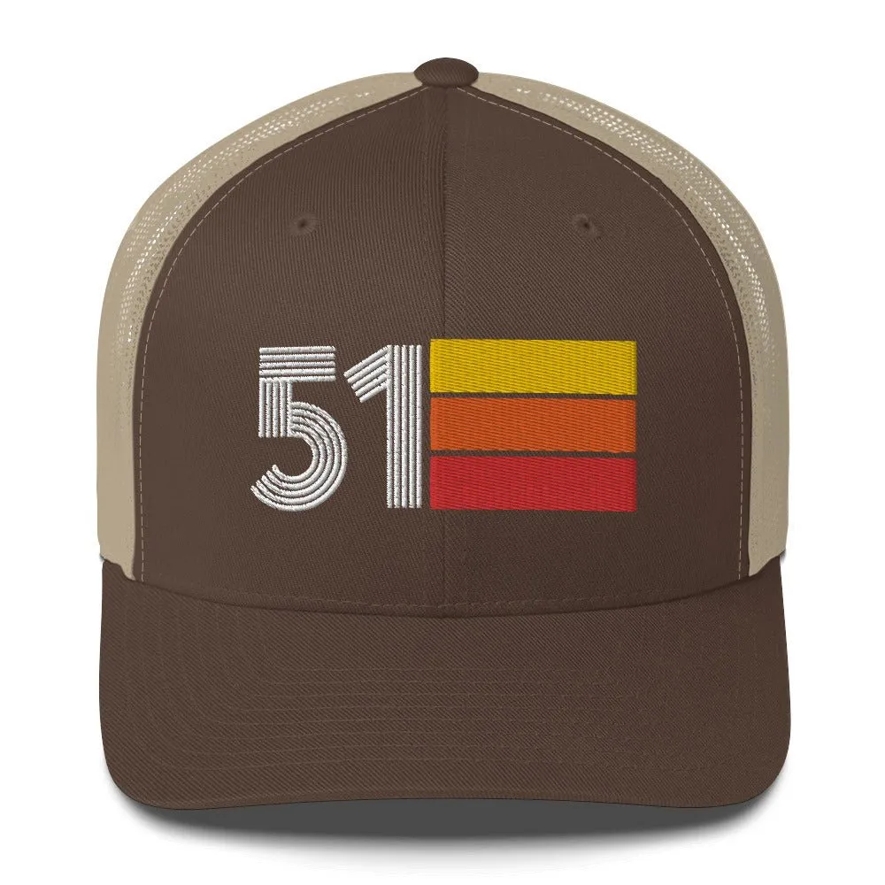 51 Number 1951 Birthday Retro Trucker Hat
