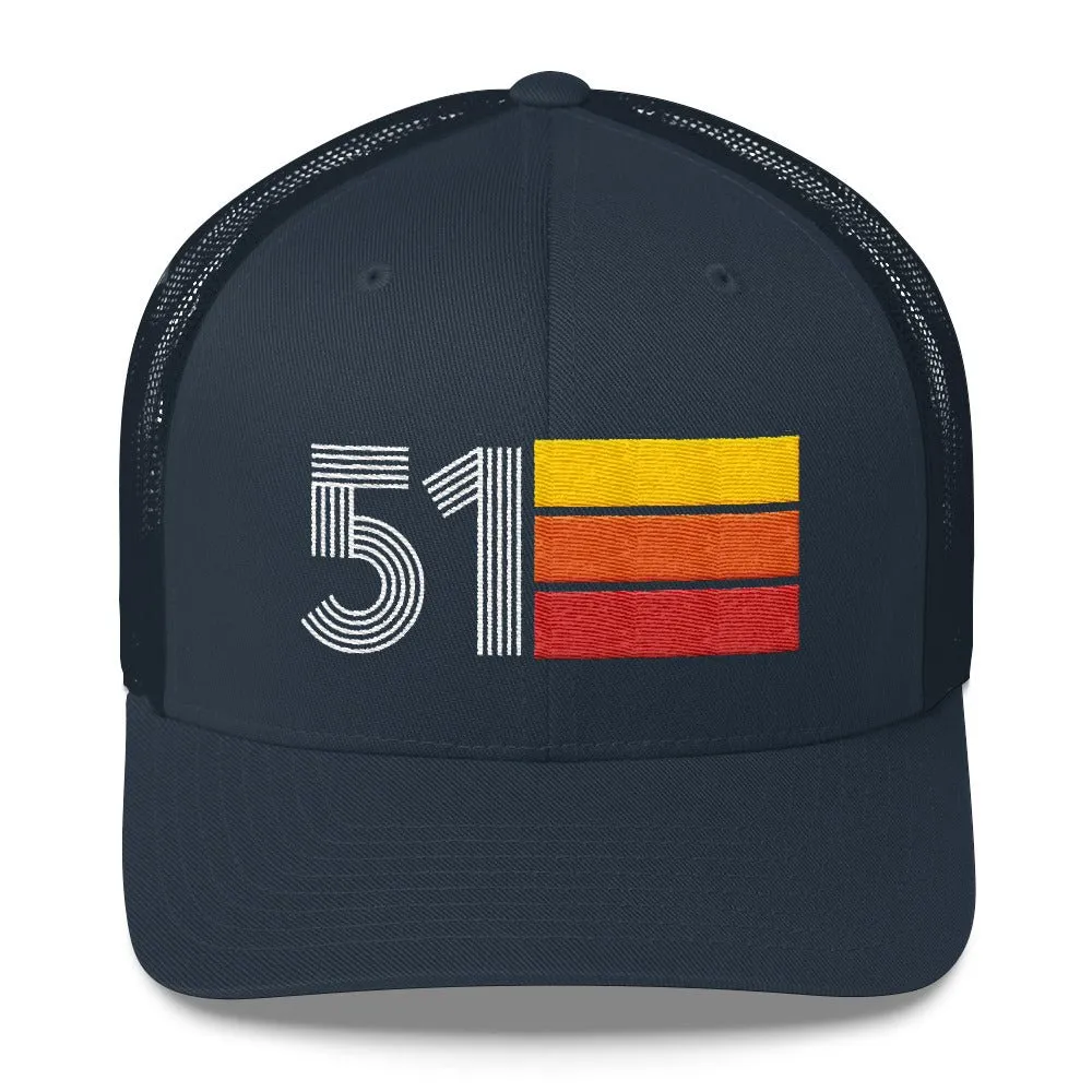 51 Number 1951 Birthday Retro Trucker Hat