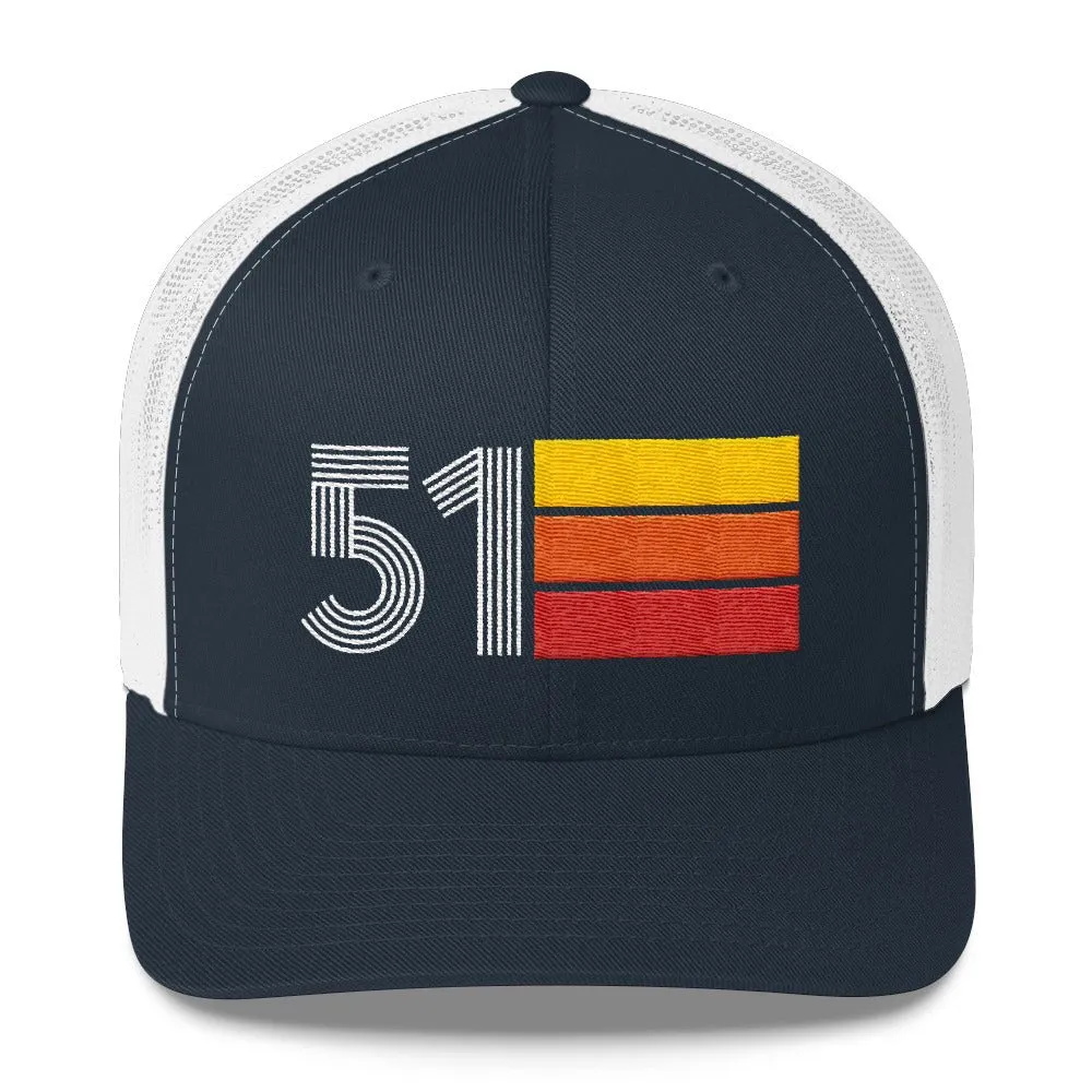 51 Number 1951 Birthday Retro Trucker Hat