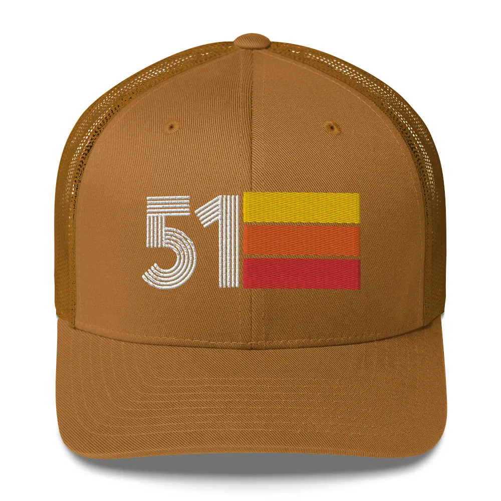51 Number 1951 Birthday Retro Trucker Hat