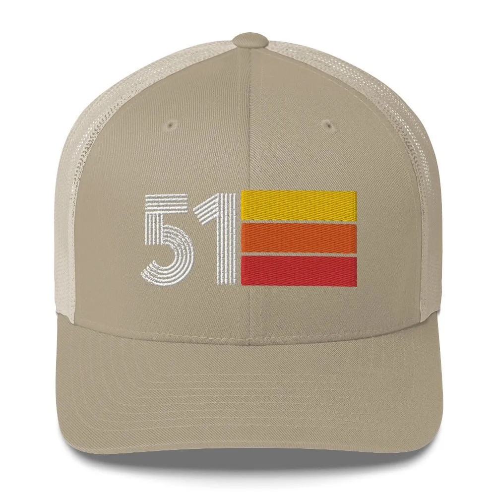 51 Number 1951 Birthday Retro Trucker Hat