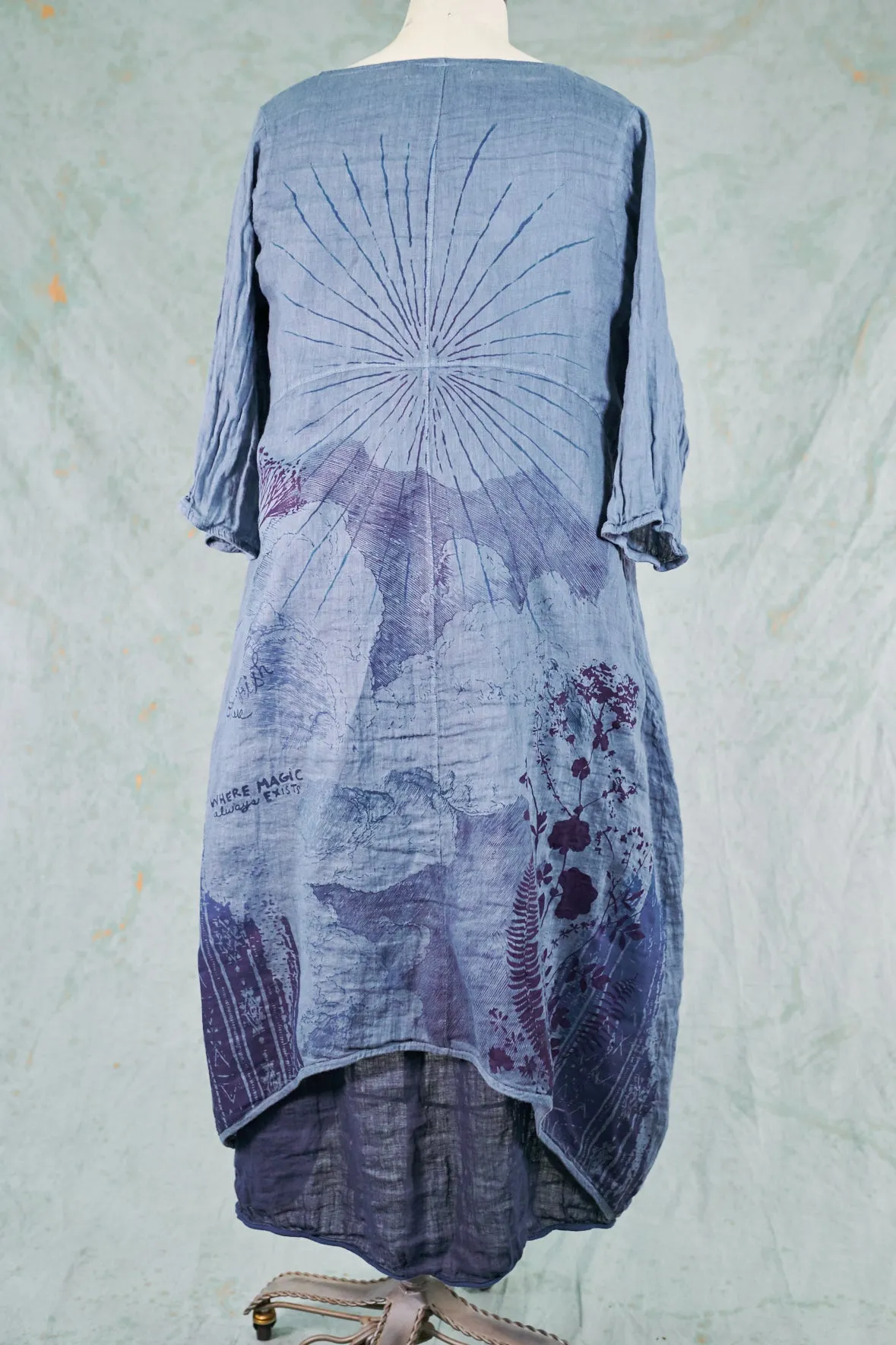 5292 Cyanotype Linen Duster-Century Blue Magic Follows