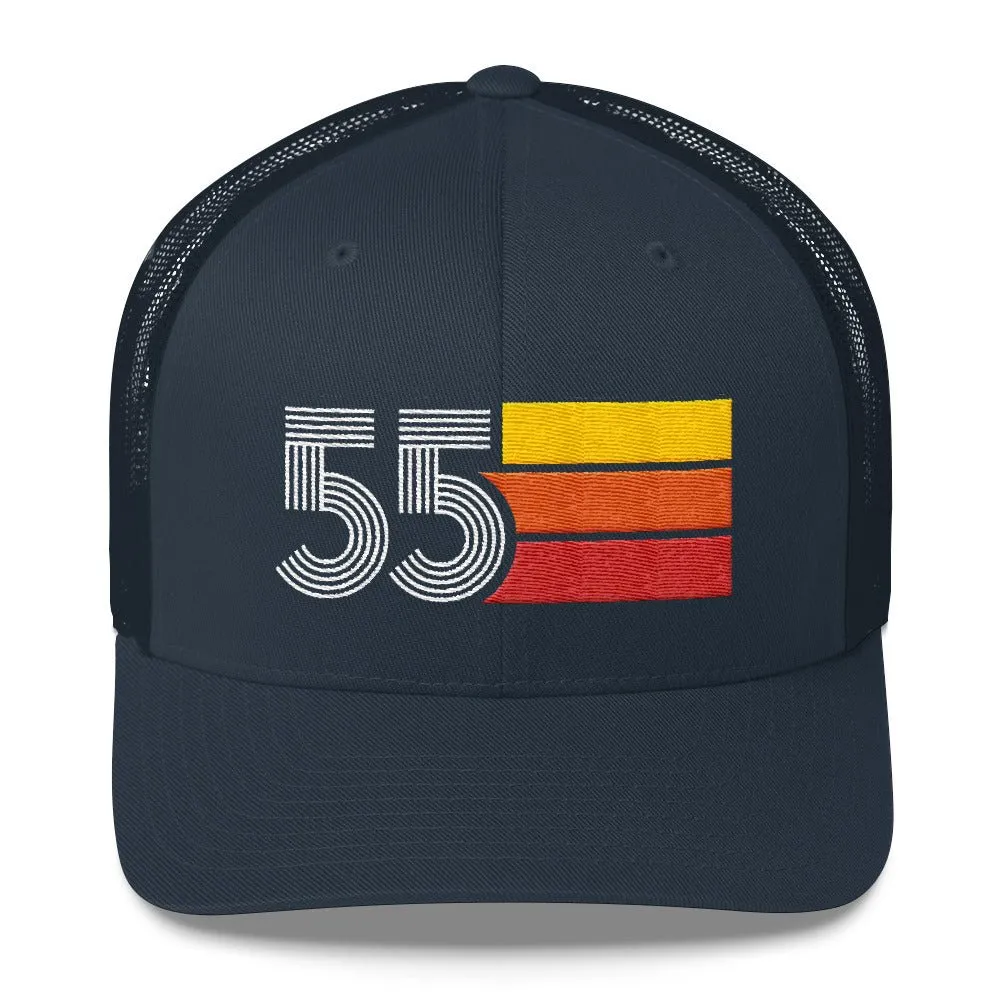 55 Number 1955 Birthday Retro Trucker Hat