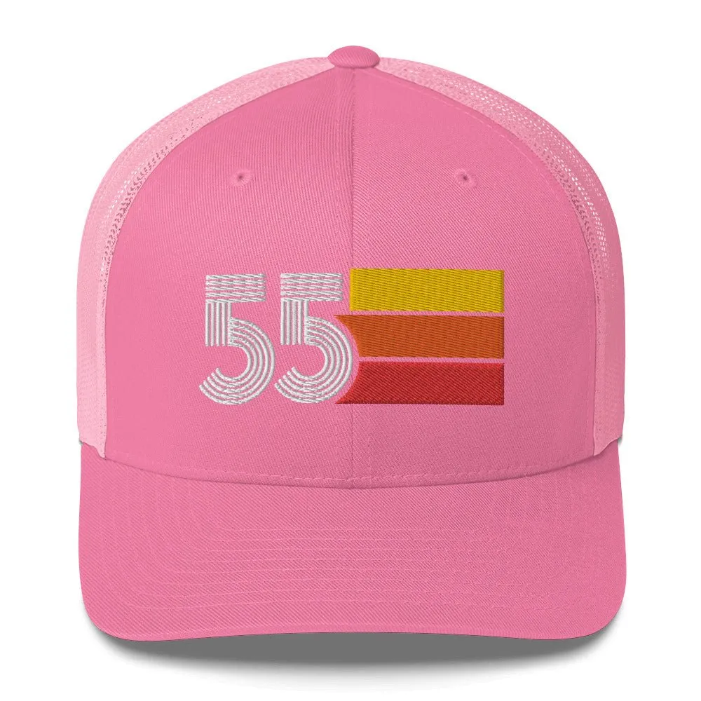 55 Number 1955 Birthday Retro Trucker Hat