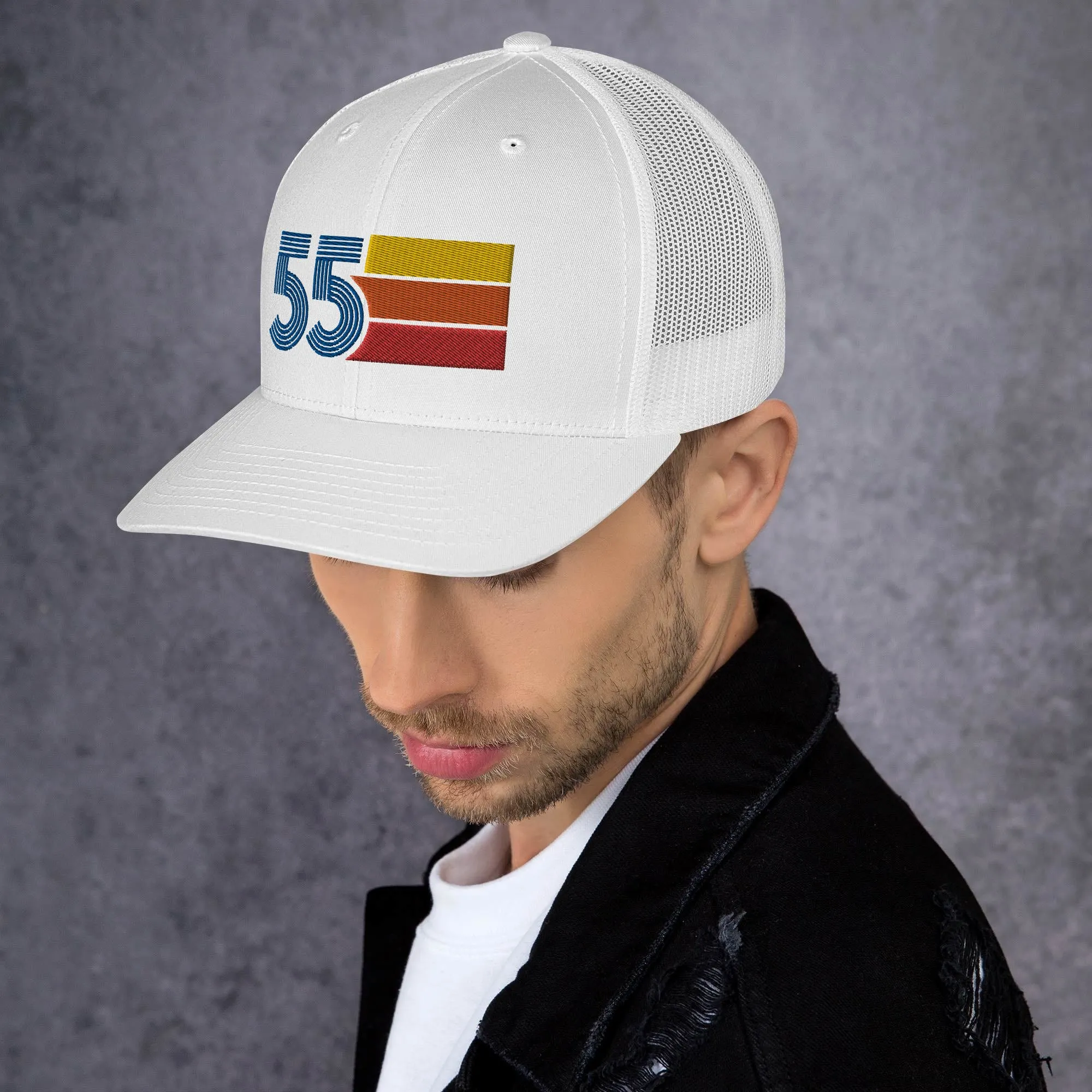 55 Number 1955 Birthday Retro Trucker Hat