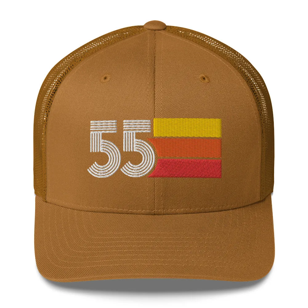 55 Number 1955 Birthday Retro Trucker Hat