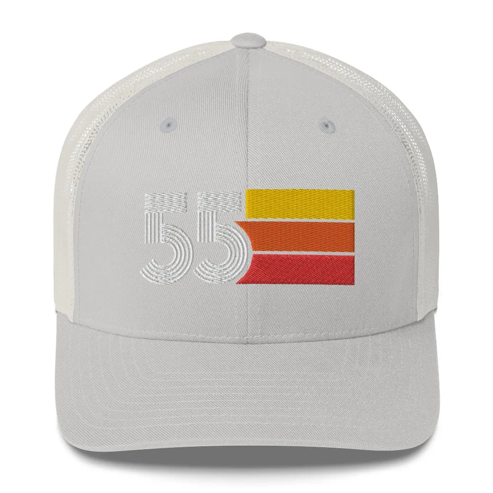 55 Number 1955 Birthday Retro Trucker Hat
