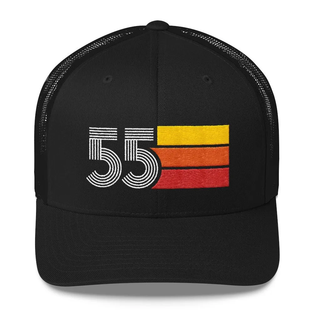 55 Number 1955 Birthday Retro Trucker Hat