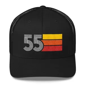 55 Number 1955 Birthday Retro Trucker Hat