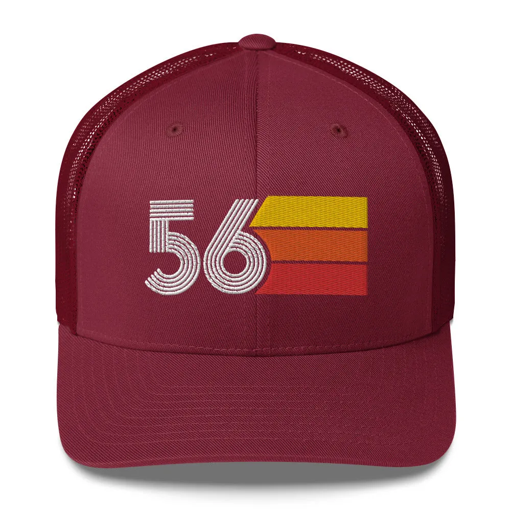 56 Number 1956 Birthday Retro Trucker Hat