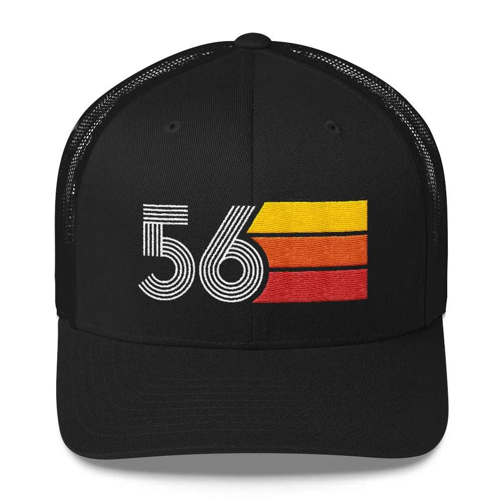 56 Number 1956 Birthday Retro Trucker Hat