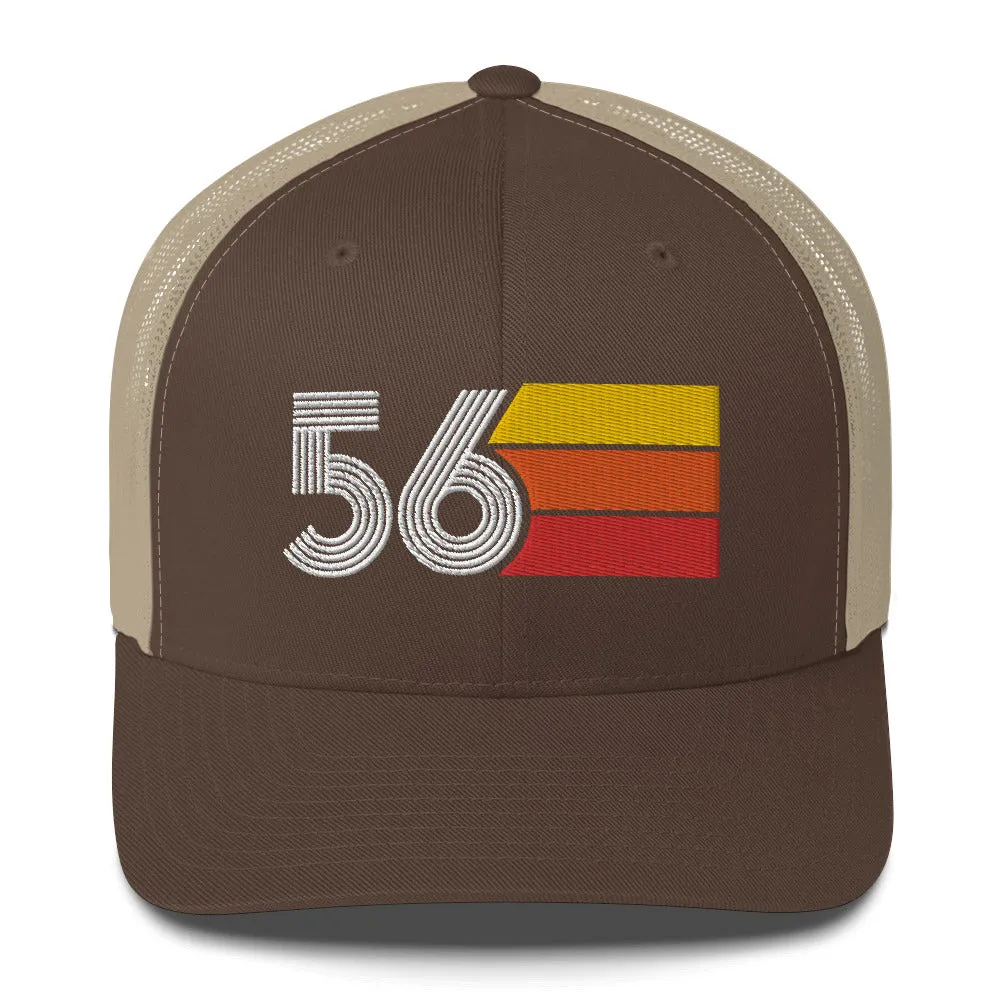 56 Number 1956 Birthday Retro Trucker Hat