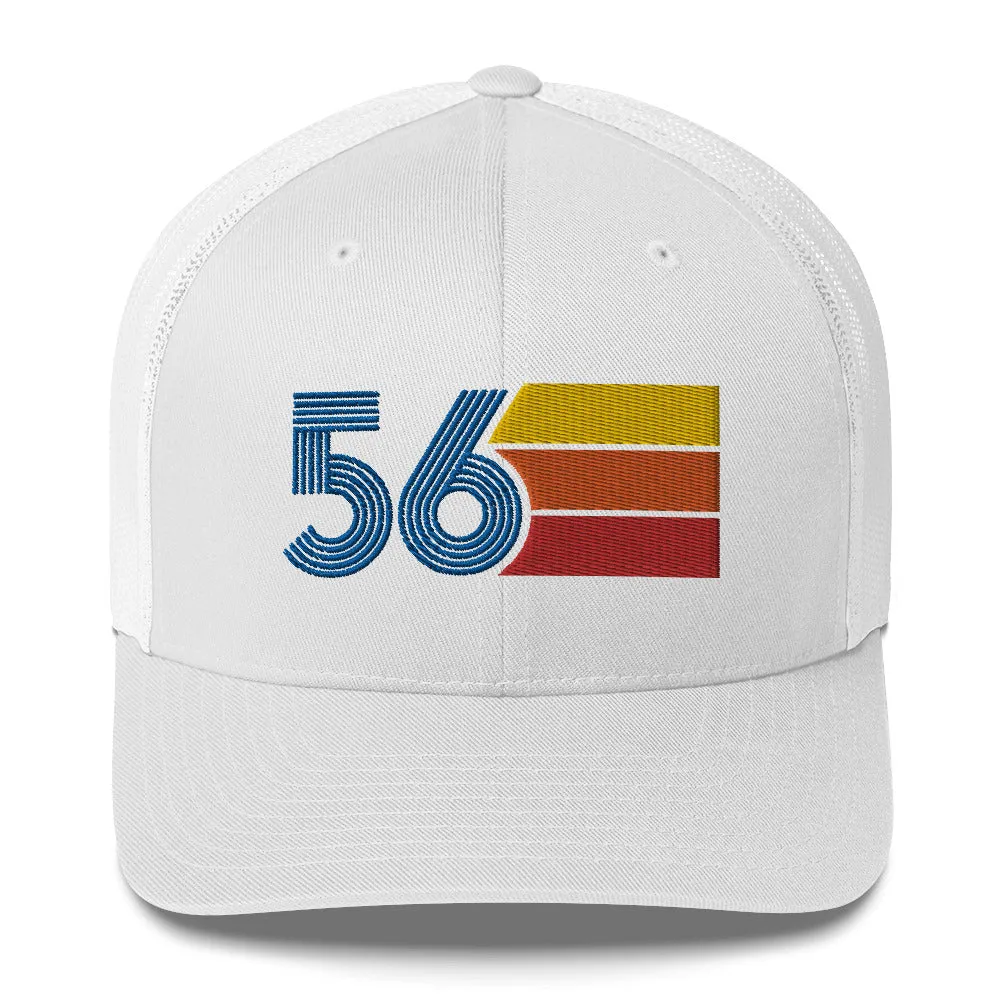56 Number 1956 Birthday Retro Trucker Hat