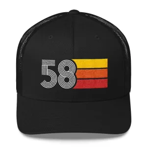 58 Number 1958 Birthday Retro Trucker Hat