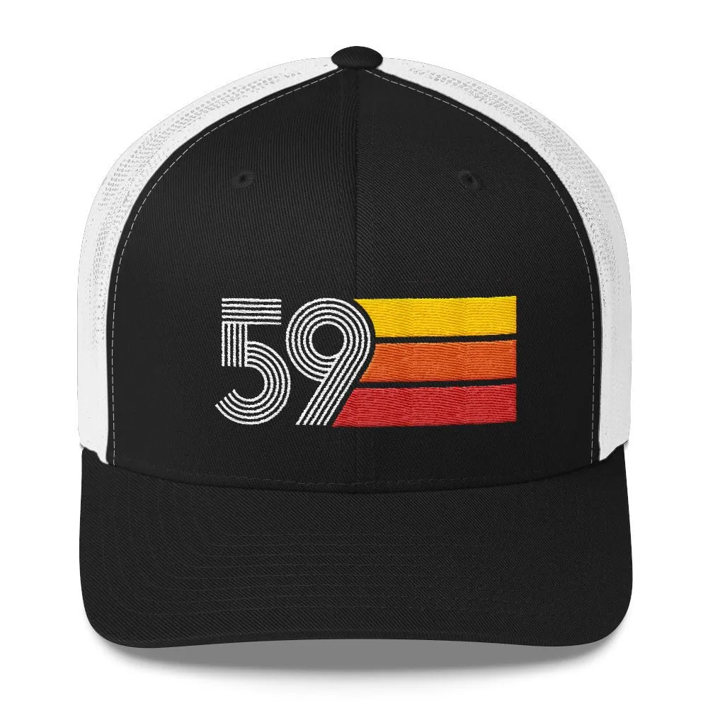 59 Number 1959 Birthday Retro Trucker Hat