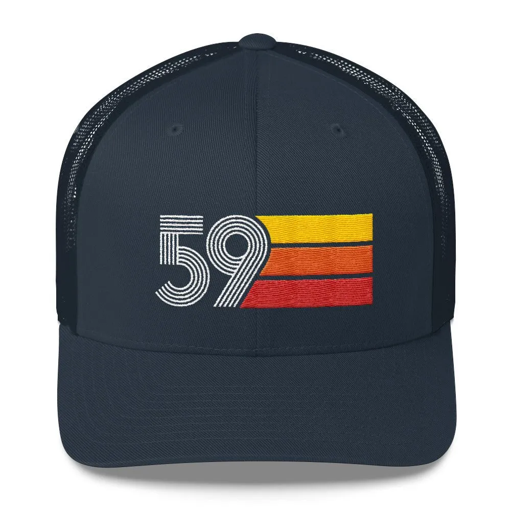 59 Number 1959 Birthday Retro Trucker Hat