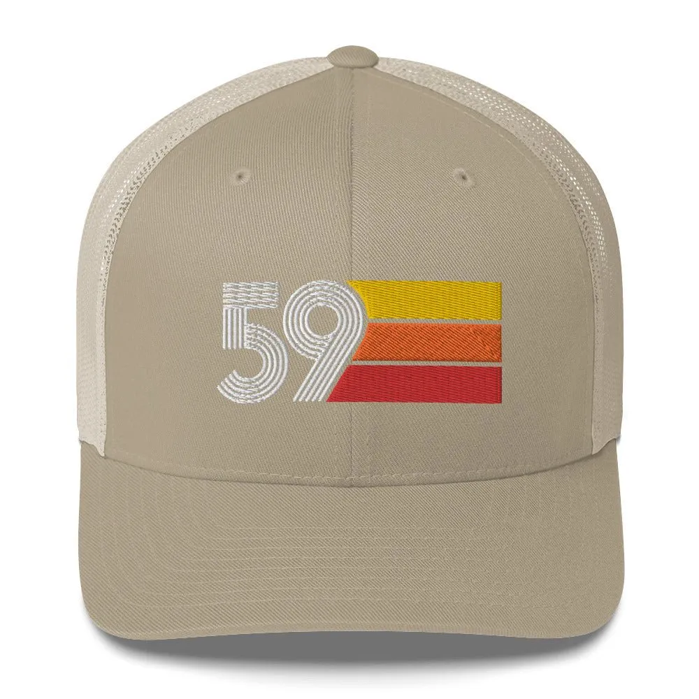 59 Number 1959 Birthday Retro Trucker Hat