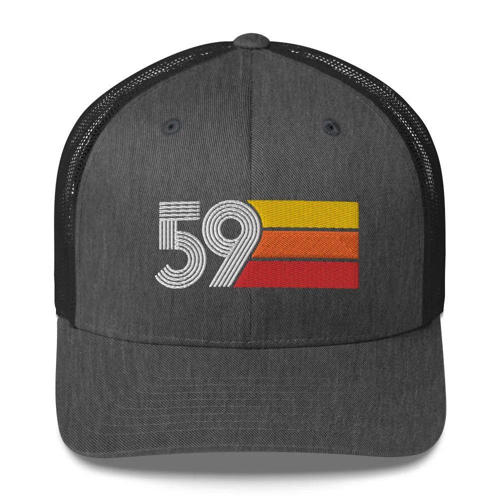 59 Number 1959 Birthday Retro Trucker Hat