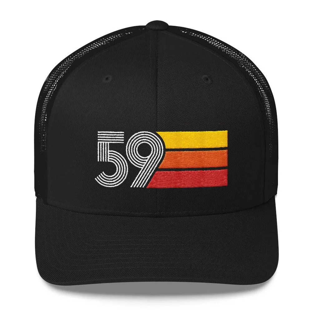 59 Number 1959 Birthday Retro Trucker Hat