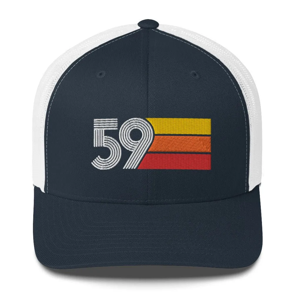 59 Number 1959 Birthday Retro Trucker Hat