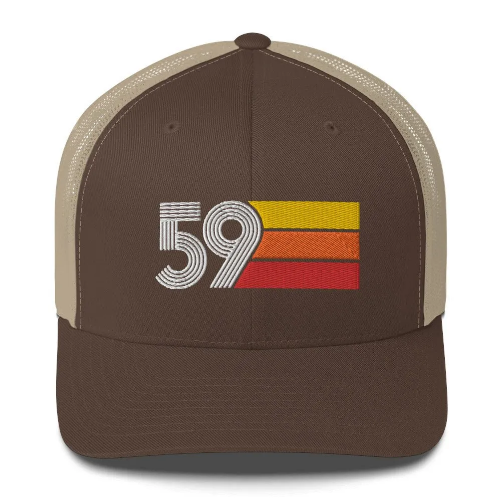59 Number 1959 Birthday Retro Trucker Hat