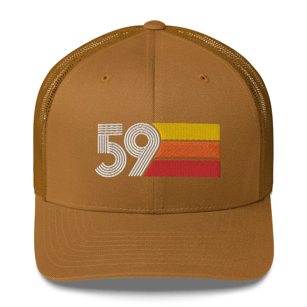 59 Number 1959 Birthday Retro Trucker Hat