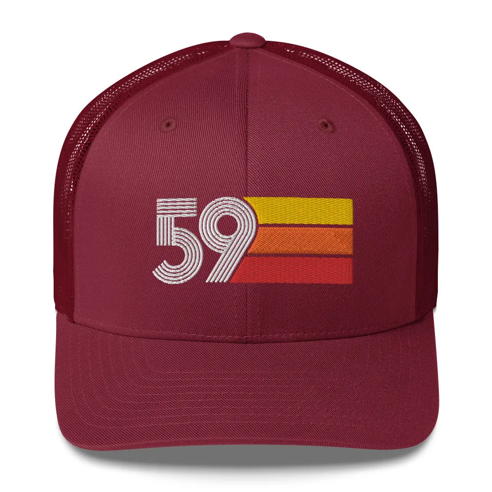 59 Number 1959 Birthday Retro Trucker Hat