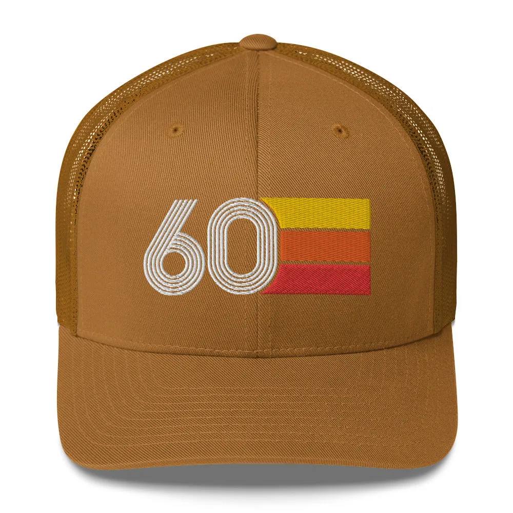 60 Number 1960 Birthday Retro Trucker Hat