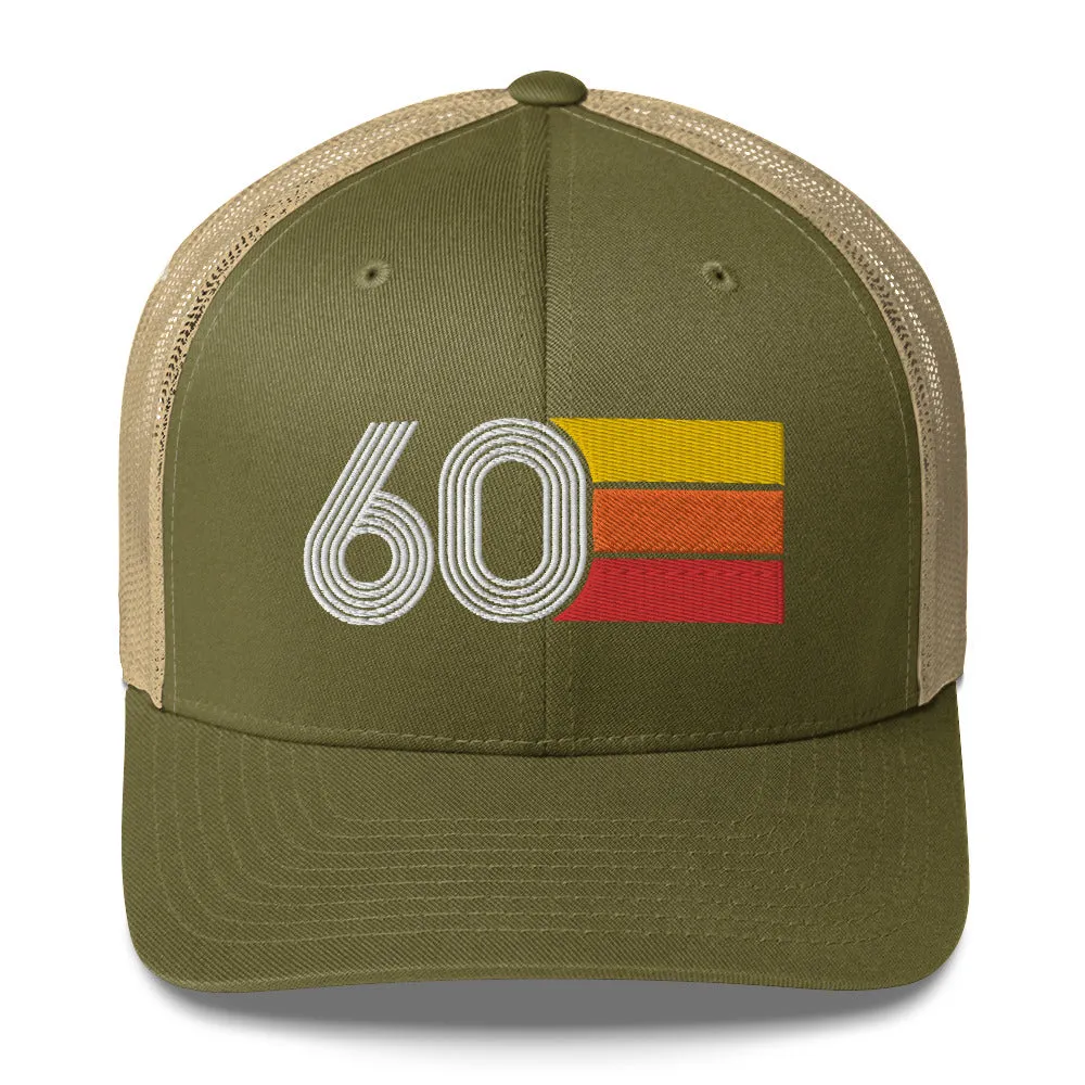 60 Number 1960 Birthday Retro Trucker Hat