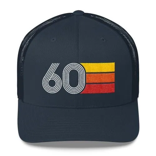 60 Number 1960 Birthday Retro Trucker Hat