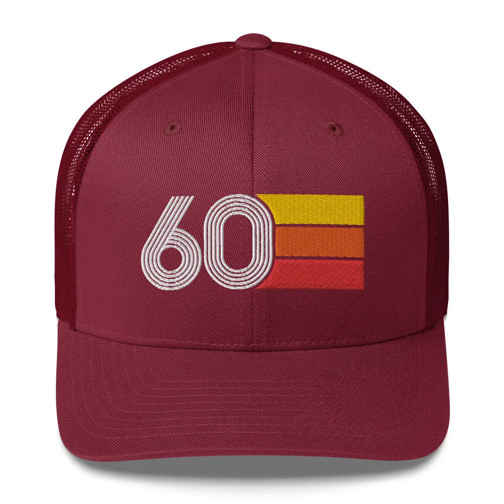 60 Number 1960 Birthday Retro Trucker Hat