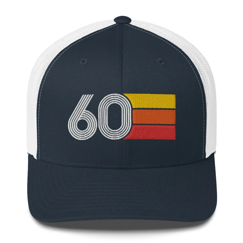 60 Number 1960 Birthday Retro Trucker Hat