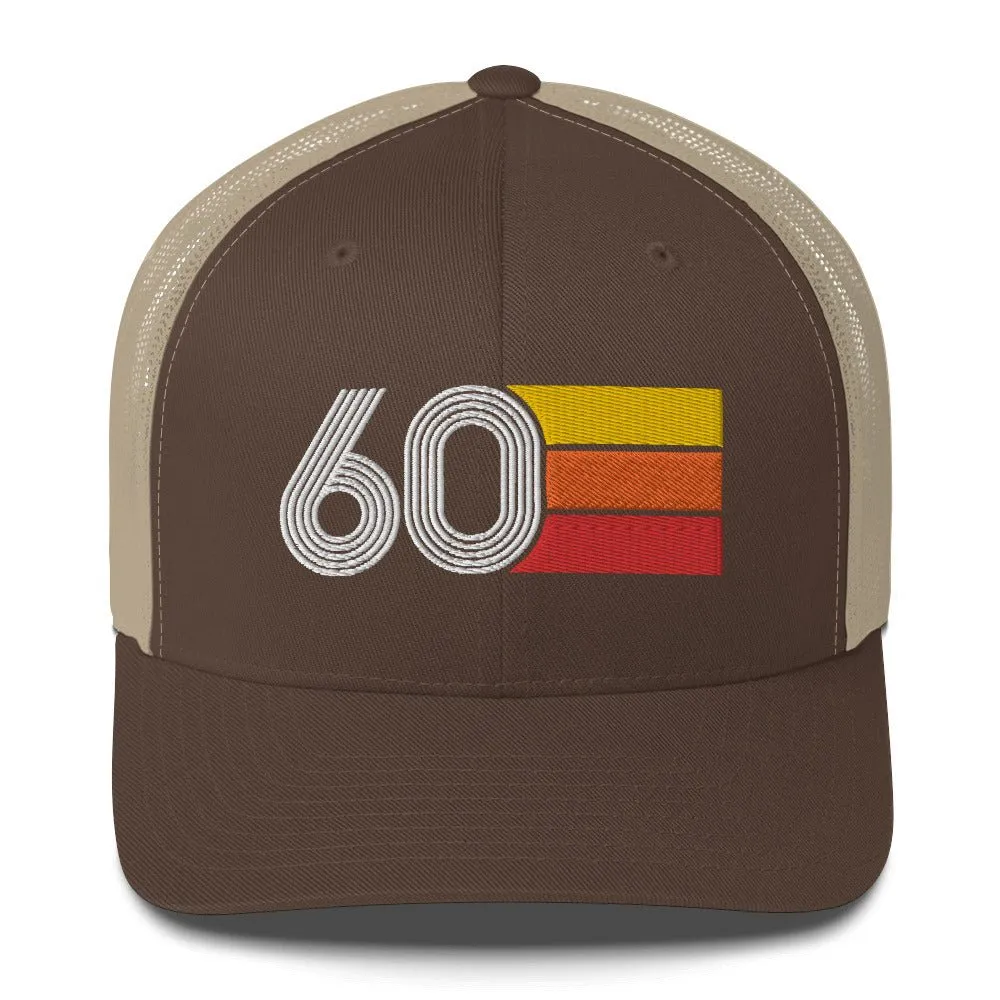 60 Number 1960 Birthday Retro Trucker Hat