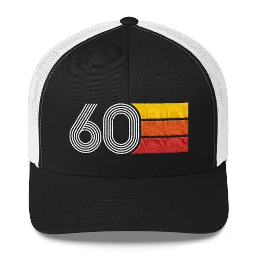 60 Number 1960 Birthday Retro Trucker Hat