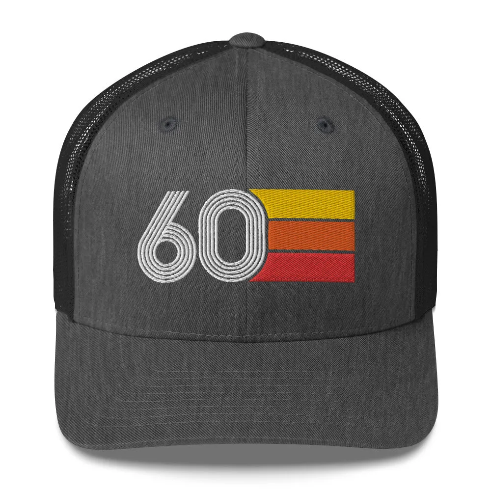 60 Number 1960 Birthday Retro Trucker Hat