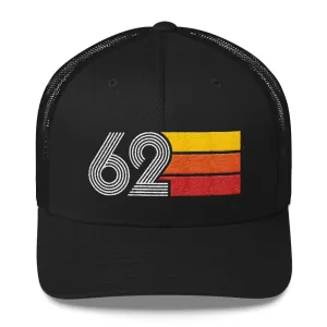62 Number 1962 Birthday Retro Trucker Hat