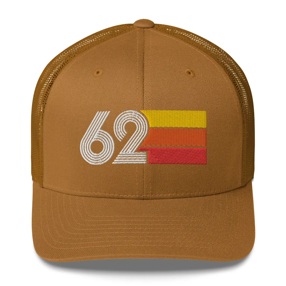 62 Number 1962 Birthday Retro Trucker Hat