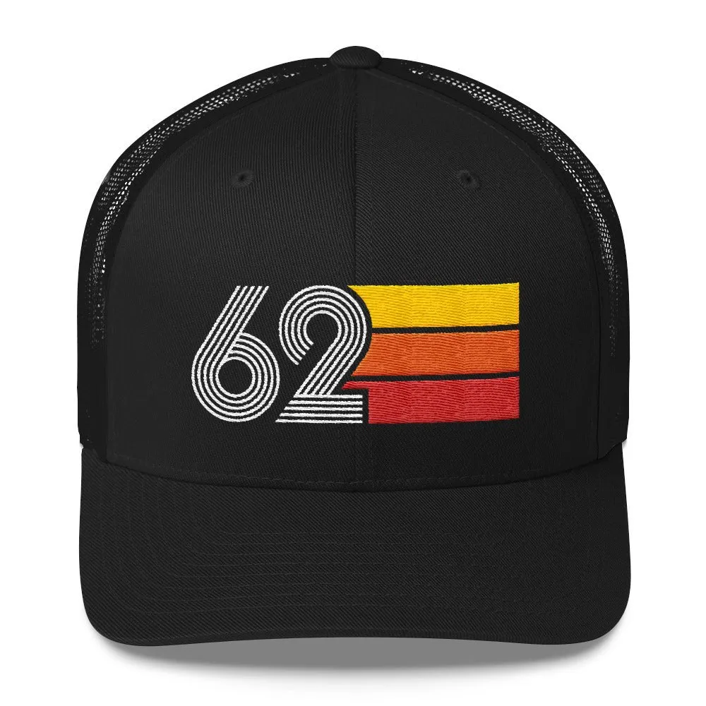 62 Number 1962 Birthday Retro Trucker Hat