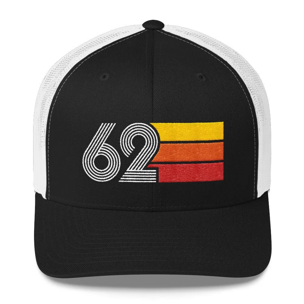 62 Number 1962 Birthday Retro Trucker Hat