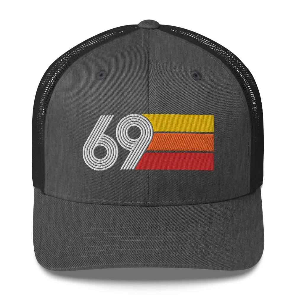 69 Number 1969 Birthday Retro Trucker Hat