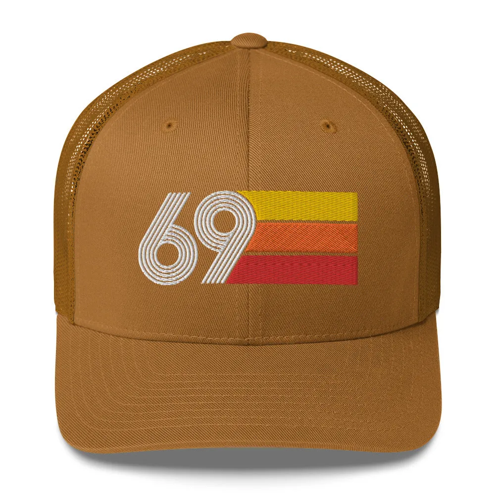 69 Number 1969 Birthday Retro Trucker Hat