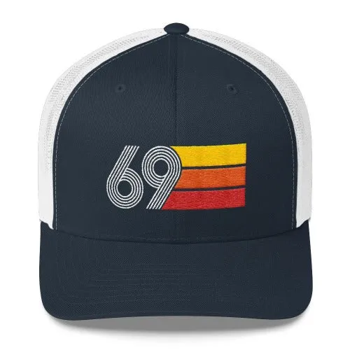 69 Number 1969 Birthday Retro Trucker Hat