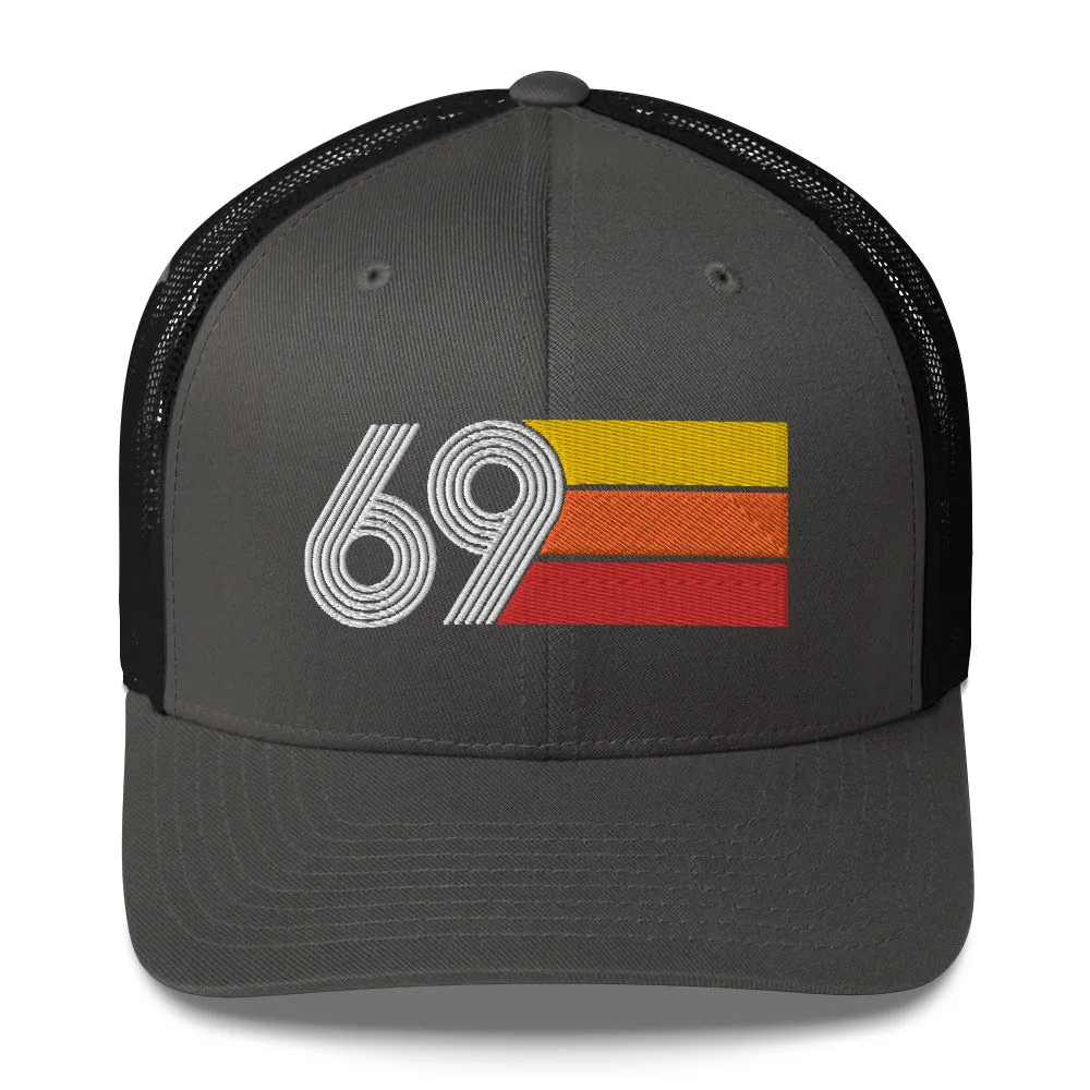 69 Number 1969 Birthday Retro Trucker Hat