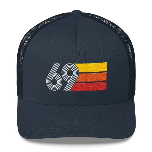 69 Number 1969 Birthday Retro Trucker Hat