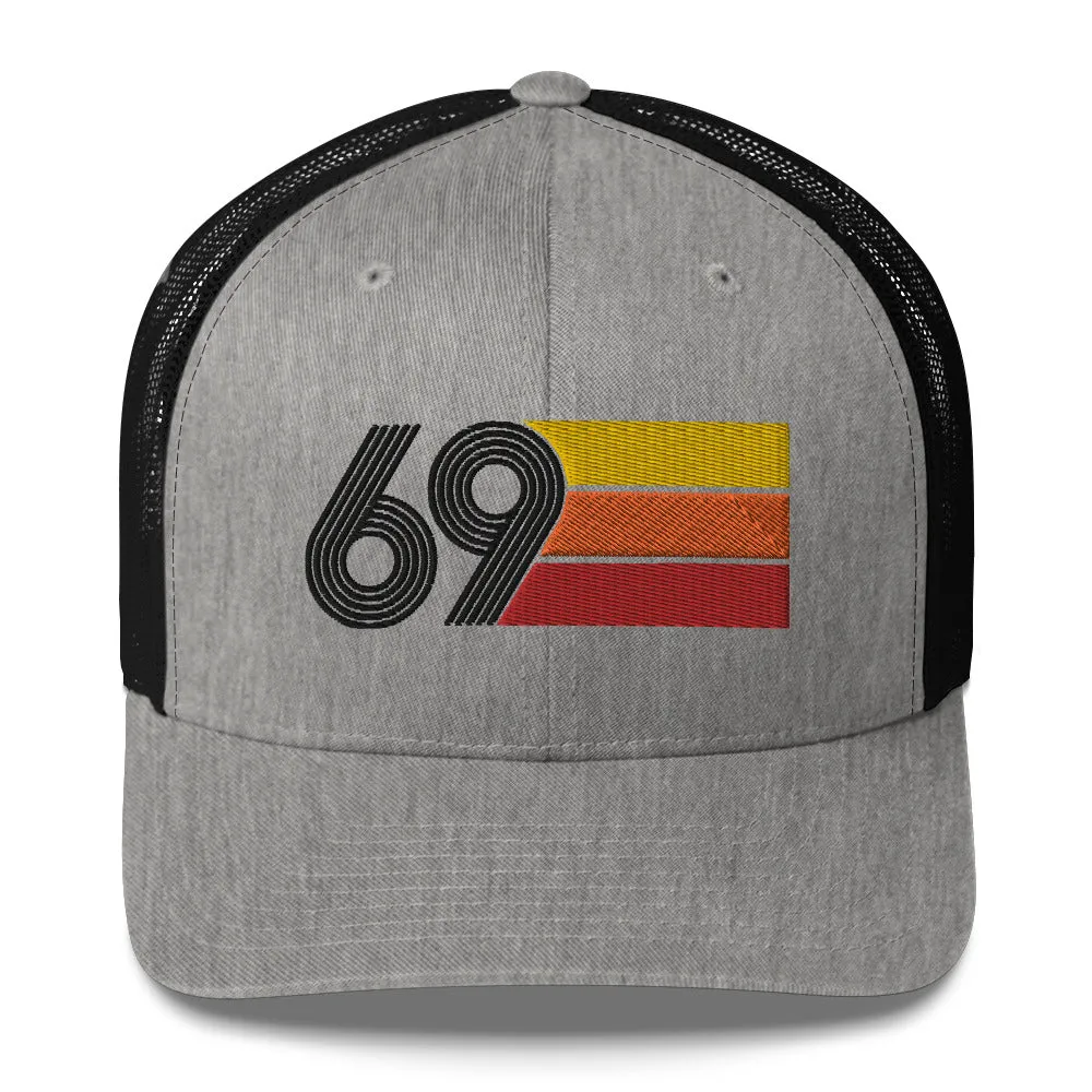 69 Number 1969 Birthday Retro Trucker Hat