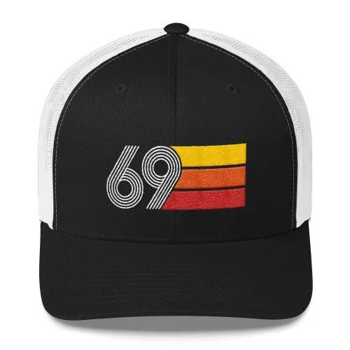 69 Number 1969 Birthday Retro Trucker Hat