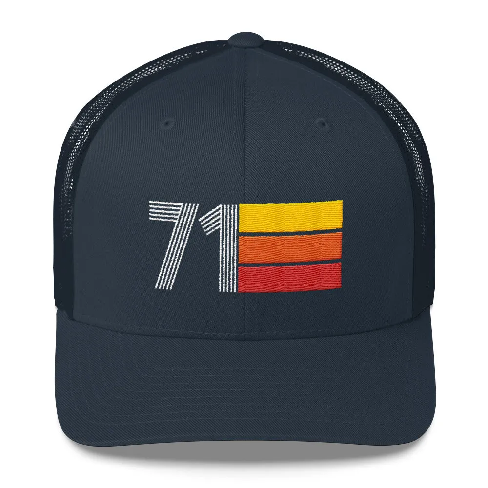 71 Number 1971 Birthday Retro Trucker Hat