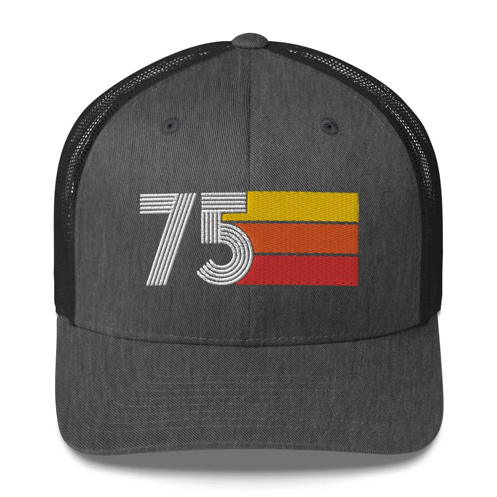 75 Number 1975 Birthday Retro Trucker Hat